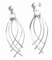 Sterling Silver Fond Feather Dangle Earrings