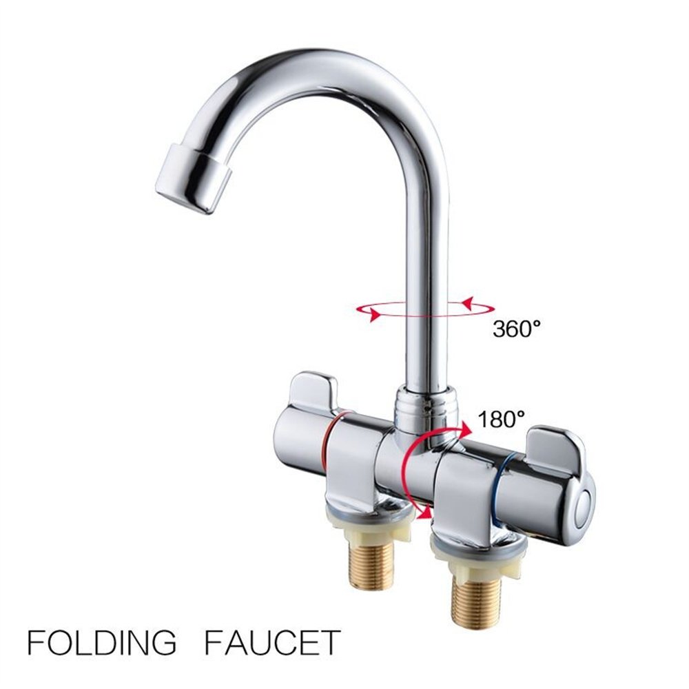 Brass Folding Cold Hot Water Faucet Tap 205 125mm Boat RV Caravan