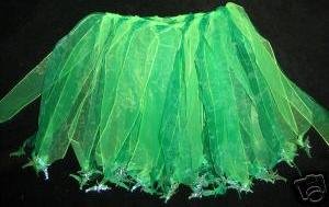 New green Tinkerbell dance dress up skirt tutu
