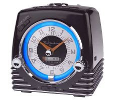 TELEMANIA Ford Thunderbird Retro Neon Alarm Clock Radio with CD Player - Black