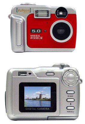 Vu Point Digital camera point and shoot 5.0 Mpix 8 Mpix (interpolated) MMC, SD