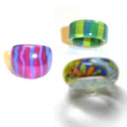 3 Fun Colorful Fashion Ring Rings Sz 7