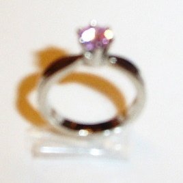 Pink Silver Ring Rings Cubic Zirconia Sz 7