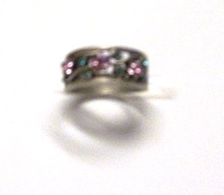 Genuine Crystal Ring Rings Silver Sz 7