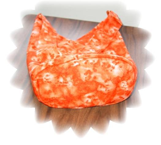 Cute little two triangle Tote/Purse orange with burnt orange lining, many extras