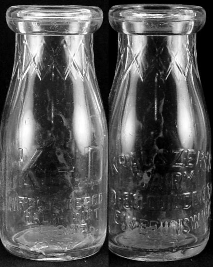 KRAUSER'S DAIRY, New Brunswick, NJ Minor inside stain, ding on botton ER HP RARE p-531 more. .