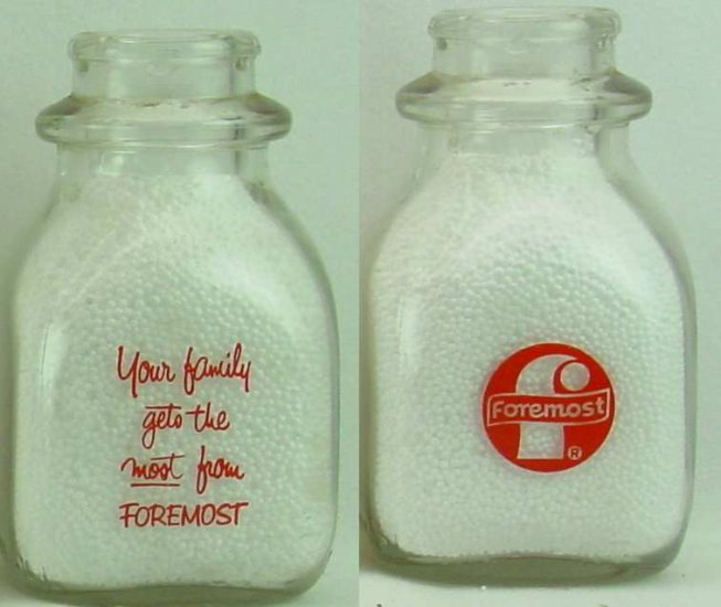 FOREMOST DAIRY MILK BOTTLE Pye Sq HP Mint p223read FAQ Milk Bottles â more . . .
