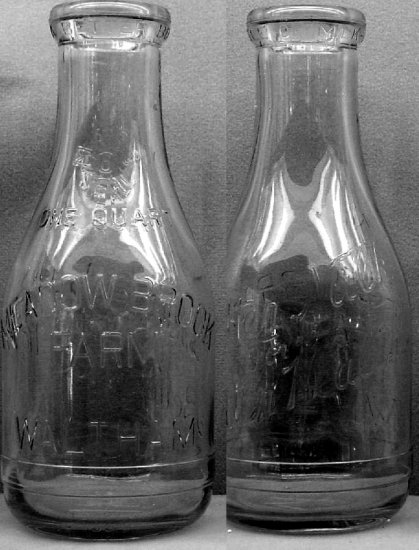 MEADOW BROOK FARM, Waltham, MASS "Better Milk…." Mass O Seal – Milk Bottle ER Qt Mint p384FAQ
