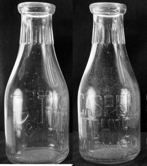 CASPER HITCHNER, Salem, nj big H obv & bottom Milk Bottle EmbRd Qt Con E p606read FAQ