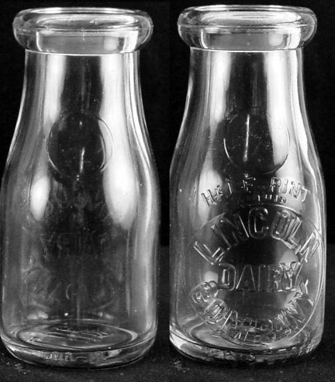 LINCOLN COMPANY DAIRY, "Ldco on bottom â Milk Bottle Emb HP E+ p563read FAQ . . .