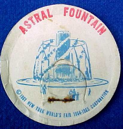 ASTRAL FOUNTAIN NEW YORK WORLD’S FAIR MILK BOTTLE CAP sp9-read FAQ more .. . .
