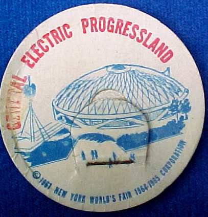 GENERAL ELECTRIC PROGRESS LAND NEW YORK WORLD’S FAIR MILK BOTTLE CAPS sp11-read FAQ more