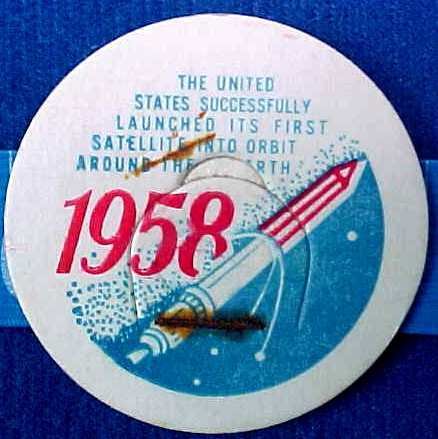 US FIRST SATELLITE AROUND EARTH, 1958 rare HISTORICAL MILK BOTTLE CAPS sp22-read FAQ more .