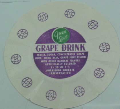 GREEN SPOT, GRAPE DRINK, MILK BOTTLE CAP, Mc3-Quantities available