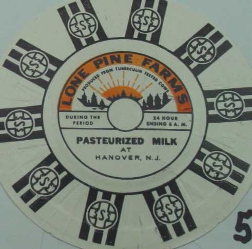 LONE PINE FARMS, NJ, PASTEURIZED MILK, MILK BOTTLE CAP, Mc5-Quantities available read on