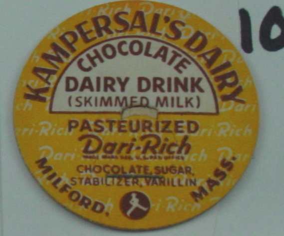 KAMPERSALS DAIRY, MASS, CHOCOLATE, SKIMMED, MILK BOTTLE CAP, Mc10-Quantities avail