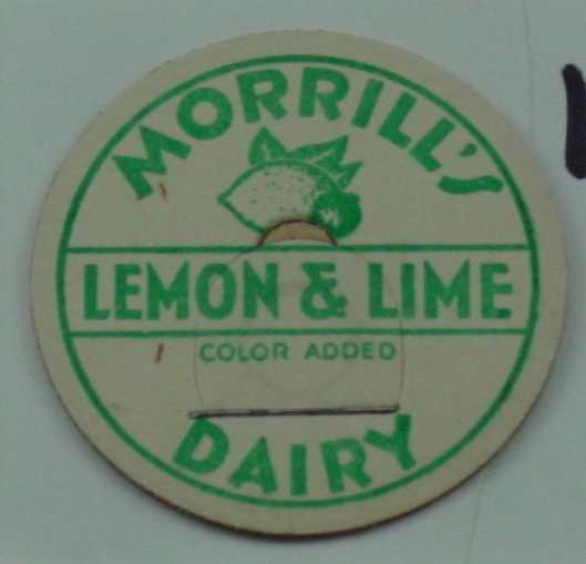 MORRILLS DAIRY, LEMON and LIME, MILK BOTTLE CAP, Mc15-Quantities