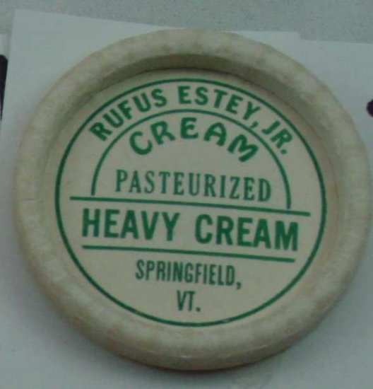 RUFUS ESTEY JR, VT., HEAVY CREAM, MILK BOTTLE CAP, Mc22-Quantities available read on