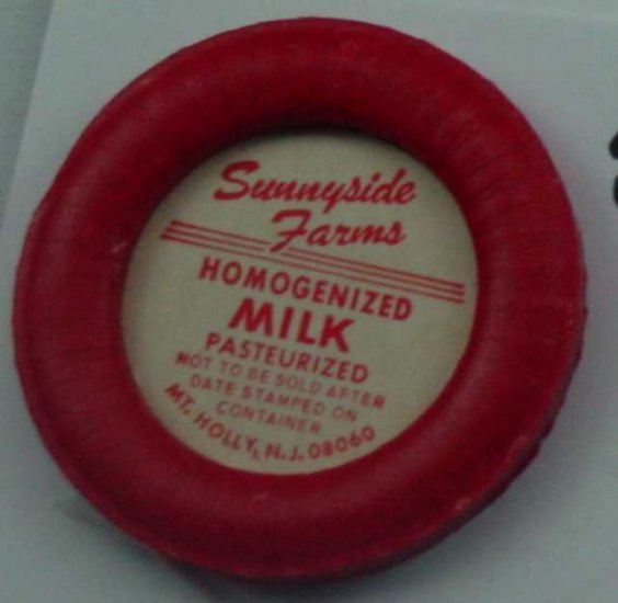 SUNNYSIDE FARMS, NJ, HOMOGENIZED MILK, MILK BOTTLE CAP, Mc23-Quantities available read on