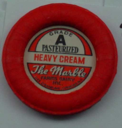 THE MARBLE FARMS, NY, A PASTEURIZED HEAVY CREAM, MILK BOTTLE CAP, Mc24-Quantities FREE SHIPPING