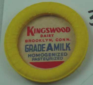 KINGSWOOD DAIRY, BROOKLYN, CONN, GRADE A MILK, MILK BOTTLE CAPS, Mc34-Quantities avail