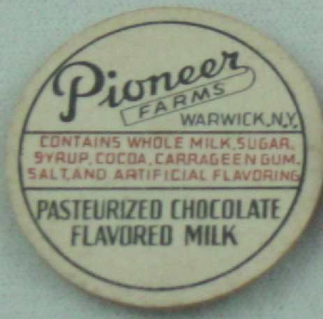 PIONEER FARMS, WARWICK, NY, CHOCOLATE FLAVORED, MILK BOTTLE CAPS, Mc36-Quantities avail