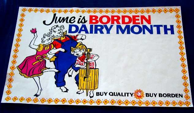 ELSIE BORDEN JUNE IS DAIRY MONTH PAPER SIGN ncs-106
