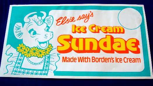 ELSIE SAYS ICE CREAM SUNDAE FLOURESENT SIGN ncs-108