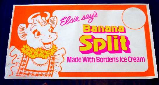 ELSIE BORDEN SAYS BANANA SPLIT FLOURESENT SIGN ncs-107