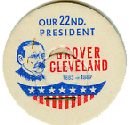 GROVER CLEVELAND 22nd PRESIDENT MILK BOTTLE CAPS Historical pLs22M RARE IN THIS SIZE