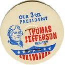 THOMAS JERRERSON, 3rd PRESIDENT 51mm MILK BOTTLE CAPS Historical p3M read more . . . .