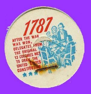 US Constitution, 1787 Historicak Milk Bottle Cap sc23