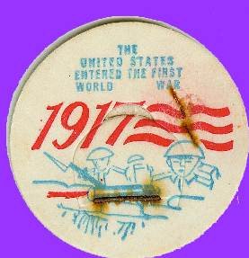 US Entered WW 1, 1917 Historicak Milk Bottle Cap sc24