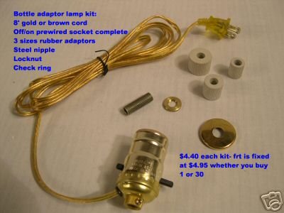 pre-wired bottle adaptor lamp kits