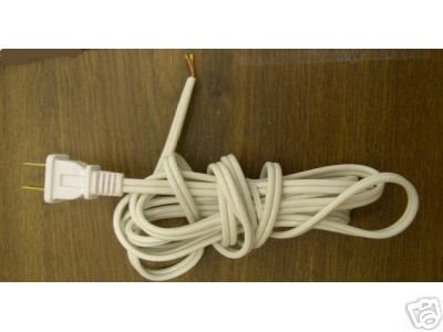Lamp part 8' white cord for wiring table lamps