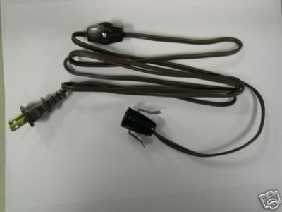 Lamp parts: 6' brown cord- nite lite socket and switch TR-4840