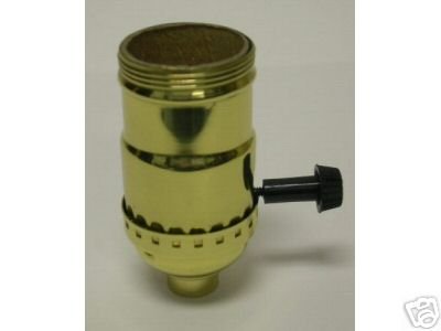 Lamp parts: Solid brass 3-way socket to wire lamp (TR-426)