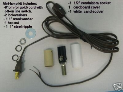 Mini-lamp kit with cand skt and cord with line switch