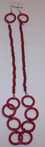 Red Hoop Necklace