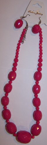 Hot Pink Textured Necklace