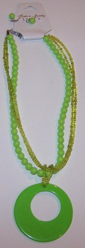 Bright Green Hoop Necklace