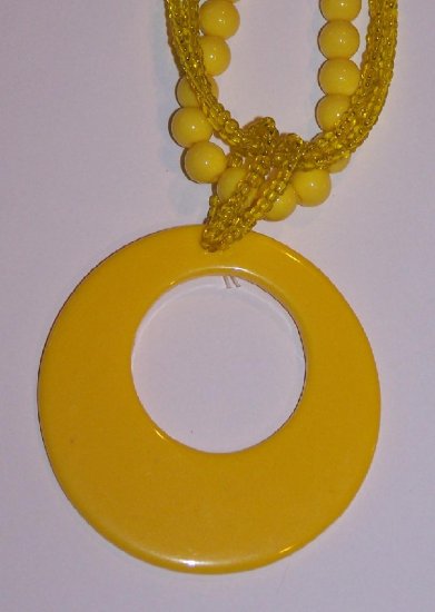 Bright Yellow Hoop Necklace