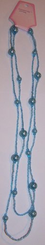 Long Blue Beaded Necklace