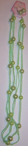 Long Green Beaded Necklace