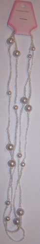 Long White Beaded Necklace