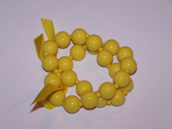 Yellow Double bracelet with Bow