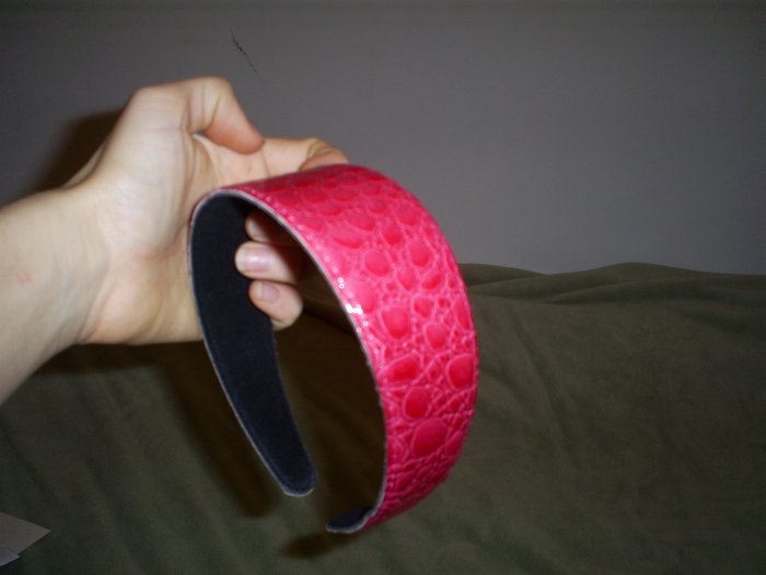 Pink Leather Headband