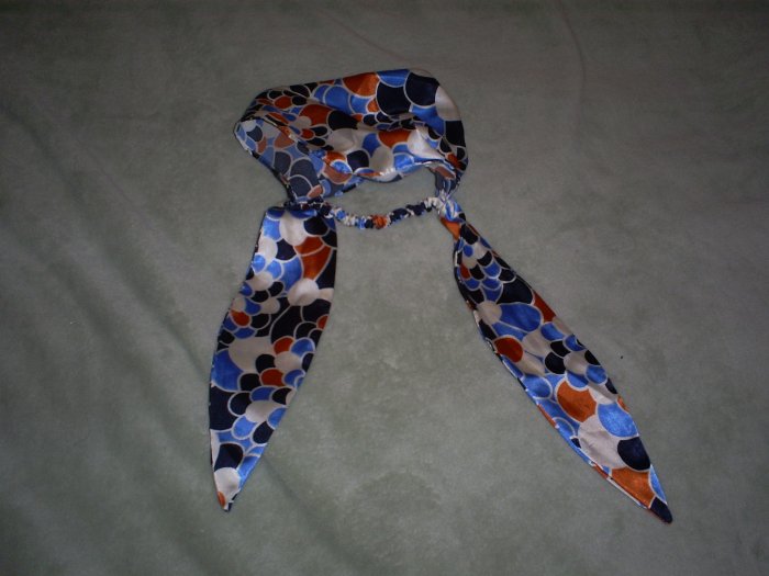 Blue/Orange Polka Dot Headband