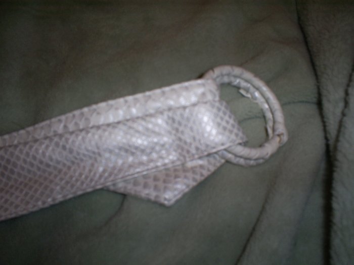 White snake skin belt