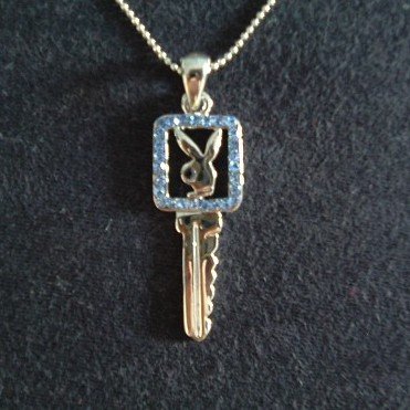 PLAYBOY BUNNY GIRL PENDANT (BLUE) ON CHAIN WITH GIFT BOX